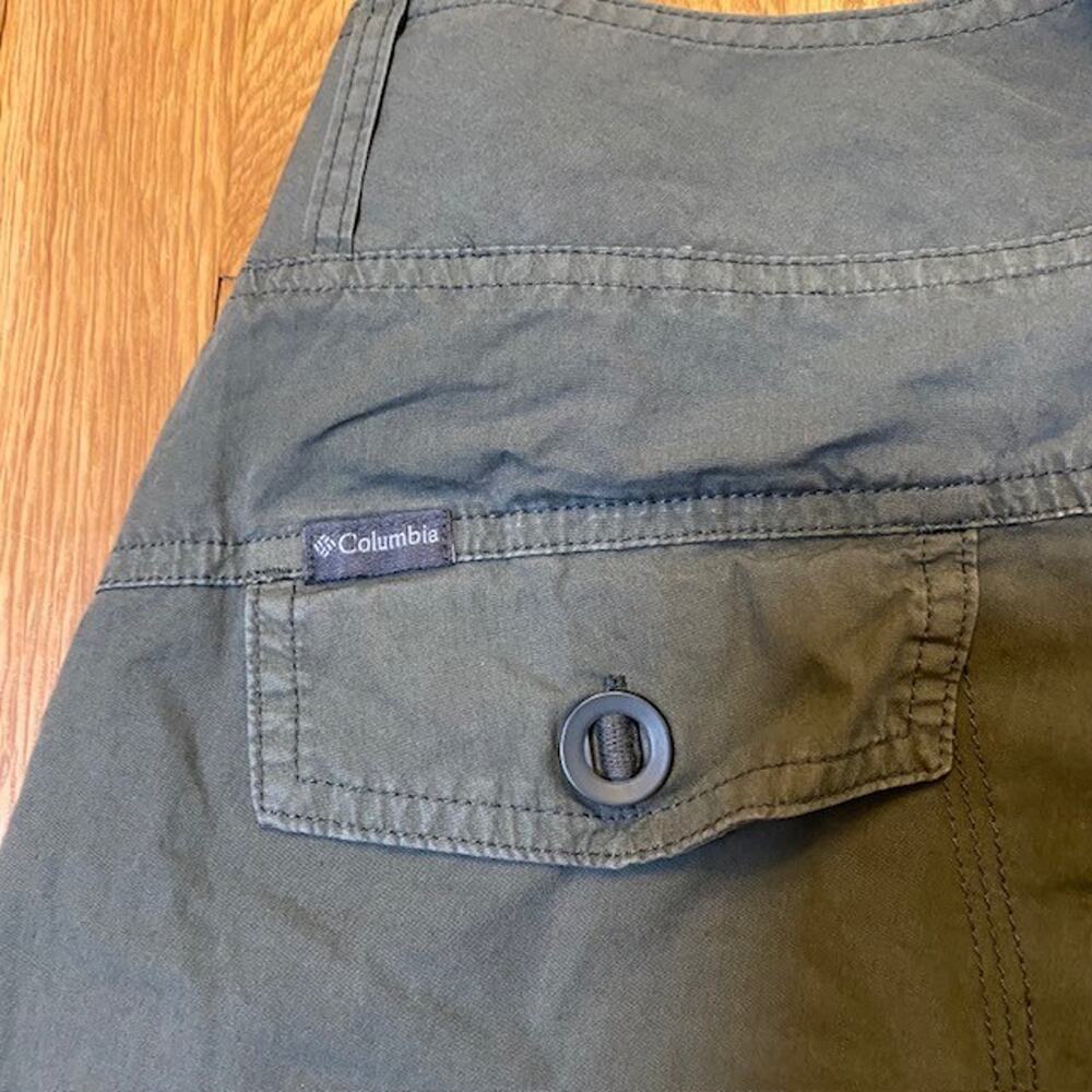 Columbia Olive Green Bermuda Shorts Womens 4 Hot Spring Falls Outdoor All Cotton - Picture 4 of 8
